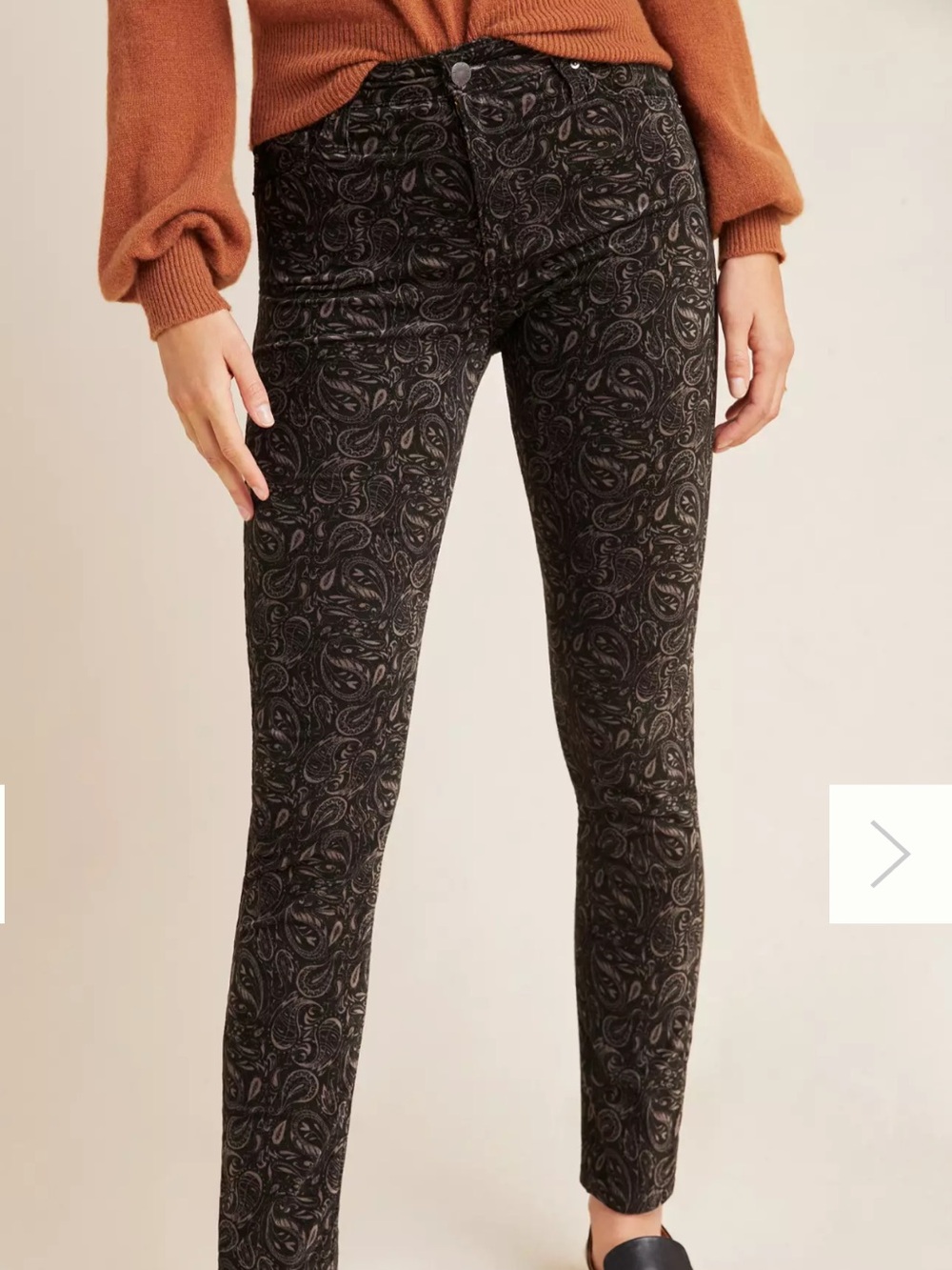 Anthro AG The Stevie Velvet High-Rise Skinny Jeans 27R